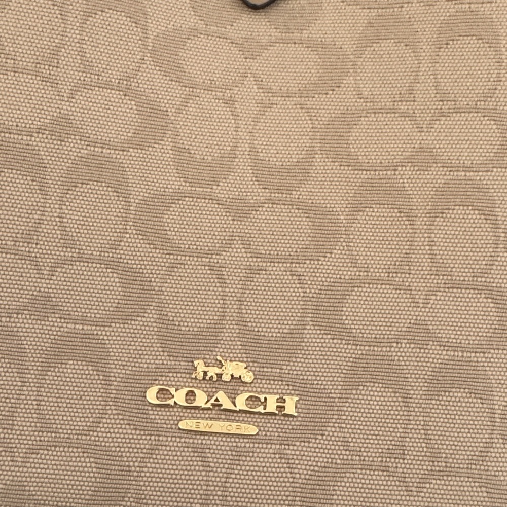 Coach Beige Signature Tote - Picture 3 of 10
